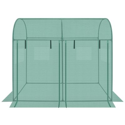 38. GREENHOUSE GARDEN TUNNEL TWO ENTRANCES FOR TOMATOES AND CUCUMBERS 200x100x180CM GREEN