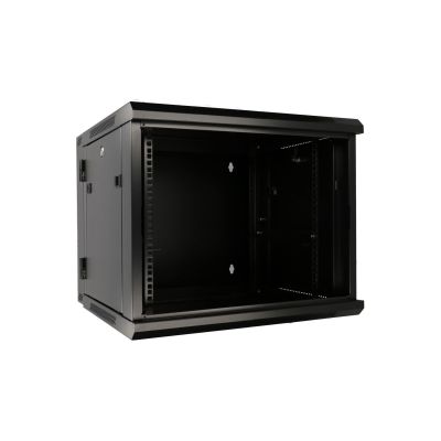 2. Extralink 6U 600x600 AZH Black wall-mounted rack cabinet, two-section