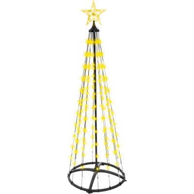 64. DECORATIVE CHRISTMAS TREE 154 LED RGB 150 CM BLACK