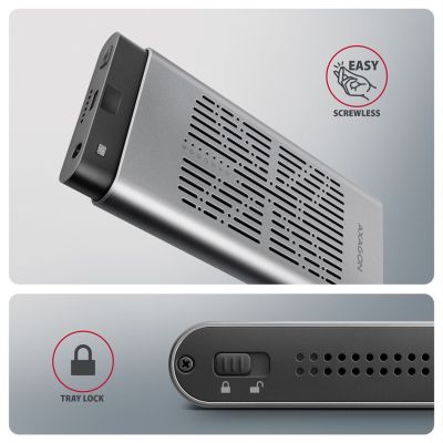 9. Axagon EEM2-20GD Hard Drive Docking Station USB 3.2 Gen 2 (3.1 Gen 2) Type-C Black, Gray