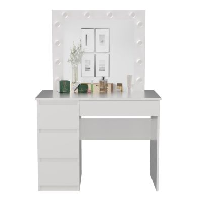 2. MIJAS DESK SET LEFT WHITE + MARINA MIRROR
