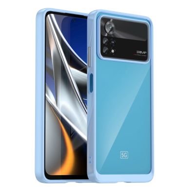 14. Outer Space Case for Xiaomi Poco X4 Pro 5G cover with a flexible frame blue