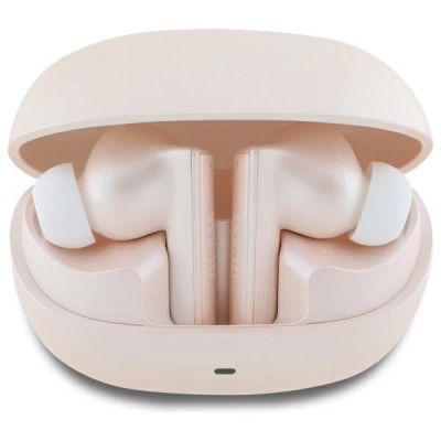 Guess Bluetooth Headphones GUTWST88MCTGP TWS + Docking Station Pink Capsule Printed Logo