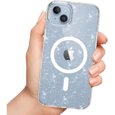 2. Tech-Protect FlexAir Hybrid MagSafe iPhone 13/14 Case - Clear Glitter