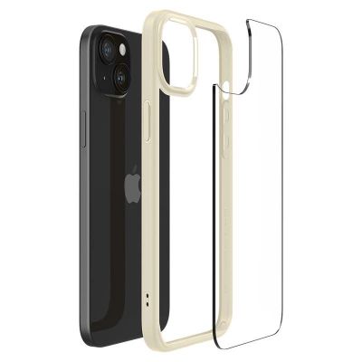 9. Spigen Crystal Hybrid iPhone 15 Plus Case - Transparent Beige