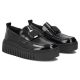 4. Women's leather platform moccasins, patent leather, black, Filippo DP8269