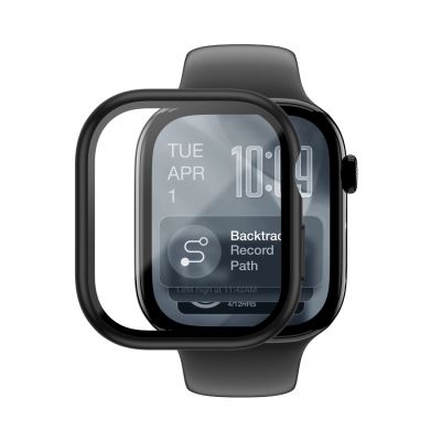 3. AmazingThing Radix Glass Screen Protector with Case for Apple Watch Series 11 42mm - Black