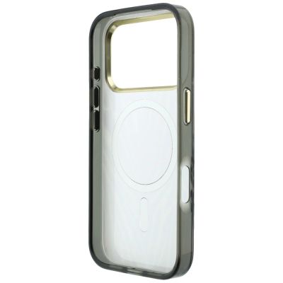 7. Guess IML Zebra Glitter Triangle Logo MagSafe Case for iPhone 17 Pro Max / 18 Pro Max - Silver