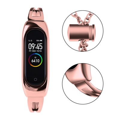 7. Metal bracelet for Xiaomi Mi Band 3 / 4 / 5 / 6 band strap - pink