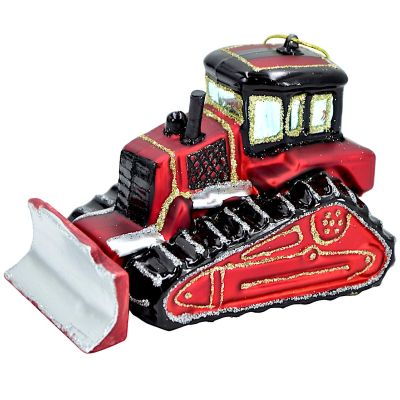 3. Mica Decorations Glass Bulldozer Bauble