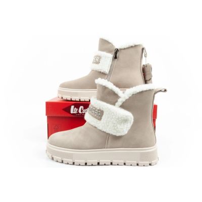 10. Lee Cooper women's boots winter boots fashionable sheepskin insulated leather beige