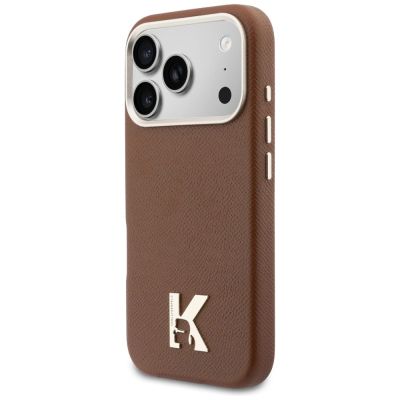 2. Karl Lagerfeld Karl Head Logo MagSafe Case for iPhone 17 Pro Max - Brown