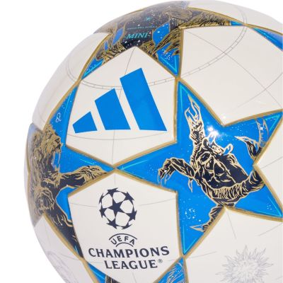 11. adidas UCL Mini 25/26 League Stage Football White, Blue, and Gold JP1544