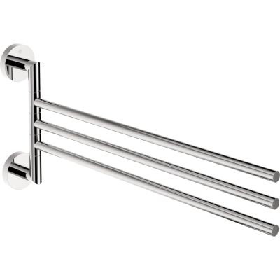 Triple movable towel rack - wall-mounted