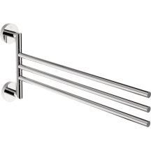 Triple movable towel rack - wall-mounted