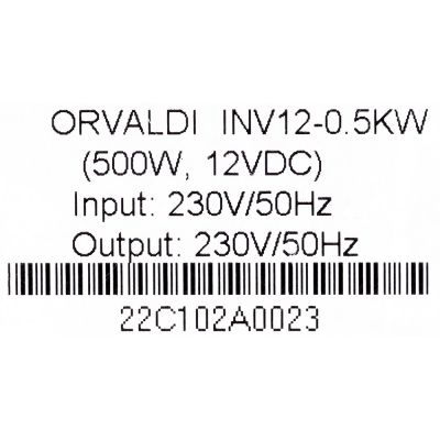 3. ORVALDI INVERTER 12-500W WITH UPS FUNCTION WITHOUT BATTERIES FOR LONG EMERGENCY OPERATION LINE-INTERACTIVE PURE SINE