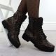 5. Women's brown leopard print worker boots Rieker Remonte D2S72-90