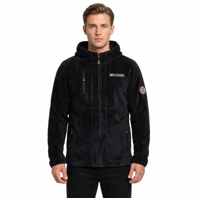 Men’s Fleece Pullover Geographical Norway UPLOAD HOOD BLACK DB MEN 224 (WY3383H/GN-BLACK)
