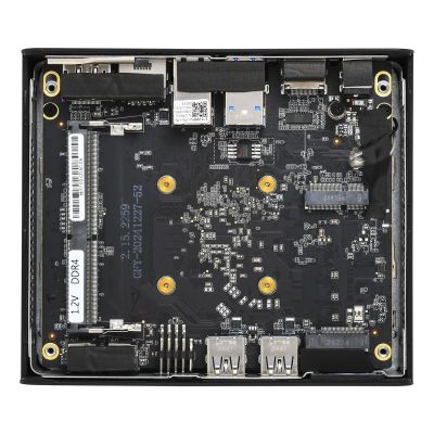 6. Shuttle Nano PC NE10N, Intel N 100, 1x HDMI, 1x DP, 6x USB, 1x LAN, Fanless, 24/7 Continuous Operation, incl. VESA, 0.6L PC, Mini PC barebones, Intel SoC, DDR4-SDRAM, PCI Express, Serial ATA, 65W