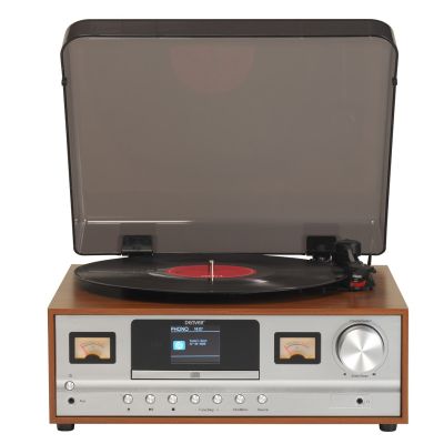 8. Denver MRD-52 Retro Stereo with Light Wood Turntable