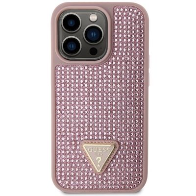3. Guess GUHCP14LHDGTPP iPhone 14 Pro 6.1" pink/pink hardcase Rhinestone Triangle