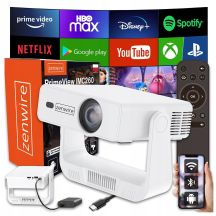 Mini Portable Projector Android 14 WiFi 360 Full HD 4K for Phone Zenwire IMC260