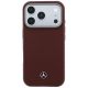 3. Mercedes Leather Semi Wrap Wood Effect MagSafe case for iPhone 17 Pro Max / 18 Pro Max - burgundy