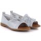 3. Women's leather open-toe silver shoes Cambell 19388