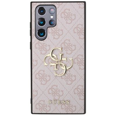 3. Guess 4G Big Metal Logo Case for Samsung Galaxy S24 Ultra - Pink