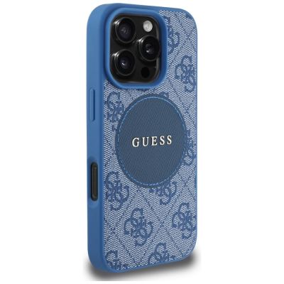 4. Guess 4G Circle Classic Logo MagSafe case for iPhone 16 Pro Max - blue