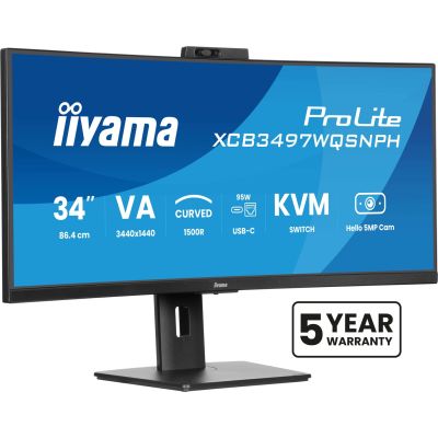 IIYAMA monitor 86.4cm (34") XCB3497WQSNPH-B1 21:9 HDMI+DP+USB-C Webc