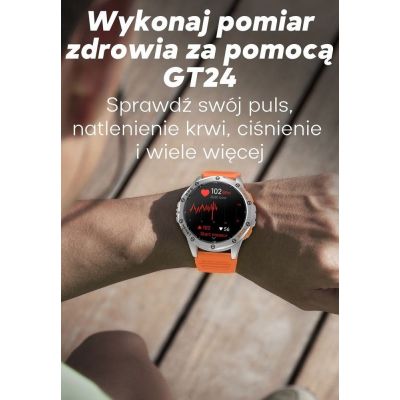 24. GRAVITY GPS GT24-2 Men's Smartwatch Black Silicone Strap + White Silicone Strap