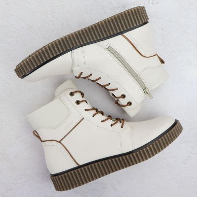 4. Beige women’s leather ankle boots Rieker Y4303-80