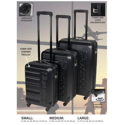 5. SET OF 3 SUITCASE 18/22/26 INCHES BLACK SLAZENGER