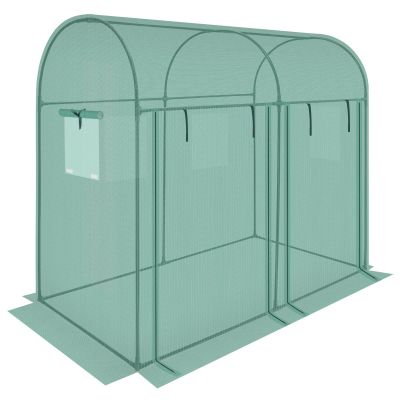 37. GREENHOUSE GARDEN TUNNEL TWO ENTRANCES FOR TOMATOES AND CUCUMBERS 200x100x180CM GREEN