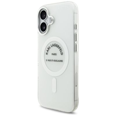 2. Karl Lagerfeld IML Karl RSG Logo MagSafe Case for iPhone 17 - Transparent