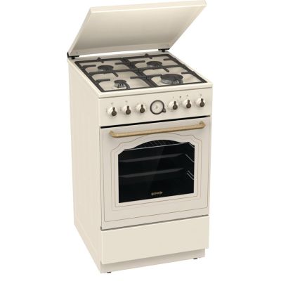 4. GORENJE GKS5B70CLI Retro gas-electric cooker | AirFry | convection | AquaClean | cream