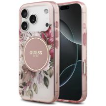 Guess IML Flower & Tonal Circle MagSafe Case for iPhone 18 Pro / 17 Pro – Pink