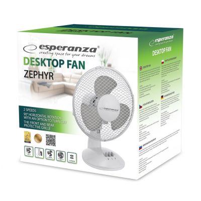 2. Esperanza Zephyr EHF004WE desk fan (white, gray)