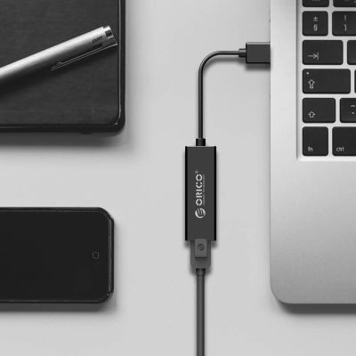 6. Orico UTJ-U3 1 Gigabit USB-A 3.0 External Network Card - Black