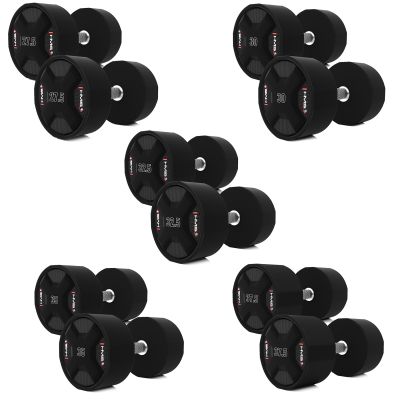 4. HPC SET POLYURETHANE DUMBBELL SET 2 x 27.5 - 37.5 KG CPU (325 KG) HMS