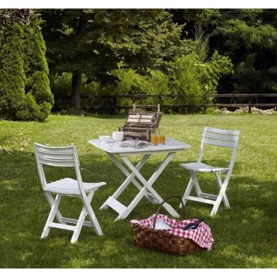 3. SET OF 4 KOMODO PLASTIC FOLDING CATERING CHAIRS WHITE