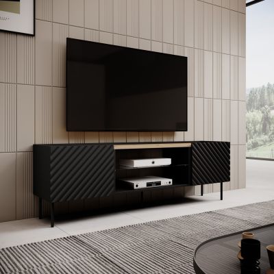 4. TV cabinet EF ONDA 180x40x39-58 black (standing or hanging)