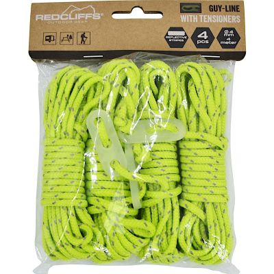 4. Reflective Tent Guy Lines, 4-Piece Set, REDCLIFFS
