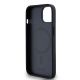 7. DKNY Leather Monogram Pattern Metal Logo MagSafe Case for iPhone 15/14/13 - Black