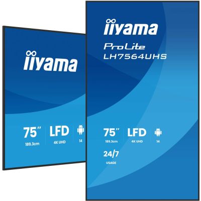 16. Flat screen iiyama LH7564UHS-B1AG 75 IN LCD UHD - 190.5 cm