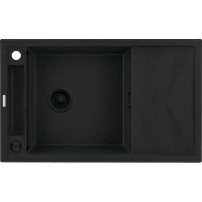 Single-bowl magnetic granite sink with drainer