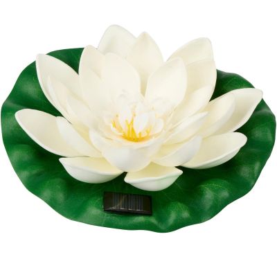2. SOLAR LAMP WATER LILY 18CM WHITE
