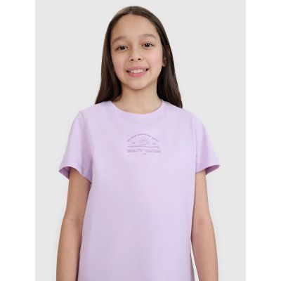 2. Girls' regular printed T-shirt 4F 4FJWSS25TTSHF1871-52S