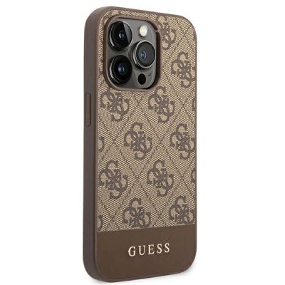 4. Guess GUHCP14LG4GLBR iPhone 14 Pro 6.1" brown/brown hard case 4G Stripe Collection